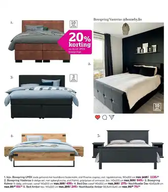 Leen Bakker Boxspring Umix, Boxspring Vasteras, Boxspring Kalmar, Bed Dex, Nachtkastje Dex, Bed Amber Of Nachtkastje Amber aanbieding