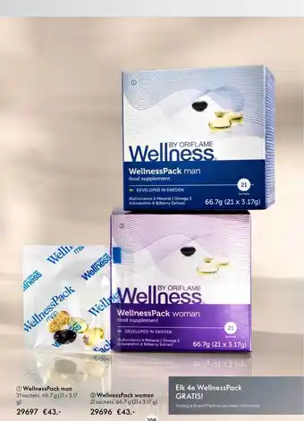 Oriflame Wellnesspack man of wellnesspack woman aanbieding