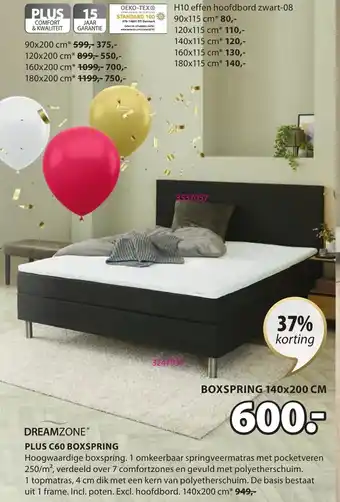 Jysk Dreamzone Plus C60 Boxspring 140x200cm aanbieding