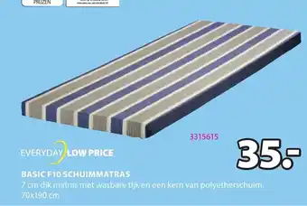 Jysk Basic F10 Schuimmatras 70 x 190cm aanbieding