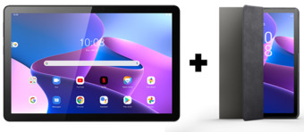 MediaMarkt Lenovo tab m10 plus (3rd gen) 128gb wifi grijs + folio case aanbieding