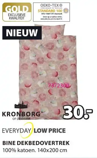 Jysk Kronborg Bine Dekbedovertrek 140x200cm aanbieding