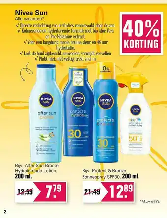 De Online Drogist Nivea Sun 40% Korting 200ml aanbieding