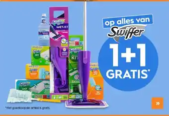 Blokker 1+1 op alles van swiffer aanbieding