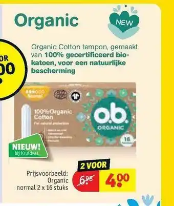 Kruidvat O.b. Organic Normal aanbieding