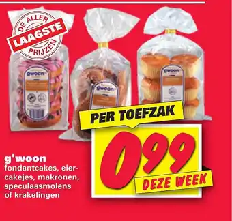 Nettorama G'woon Fondantcakes, Eiercakejes, Makronen, Speculaasmolens Of Krakelingen aanbieding