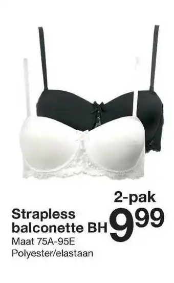 Zeeman Strapless Balconette BH aanbieding