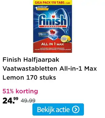 Plein.nl Finish Halfjaarpak Vaatwastabletten 170 stuks aanbieding