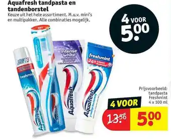 Kruidvat Aquafresh tandpasta en tandenborstel 100 ml aanbieding