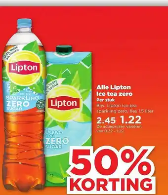 PLUS Alle lipton ice tea zero 50% Korting aanbieding