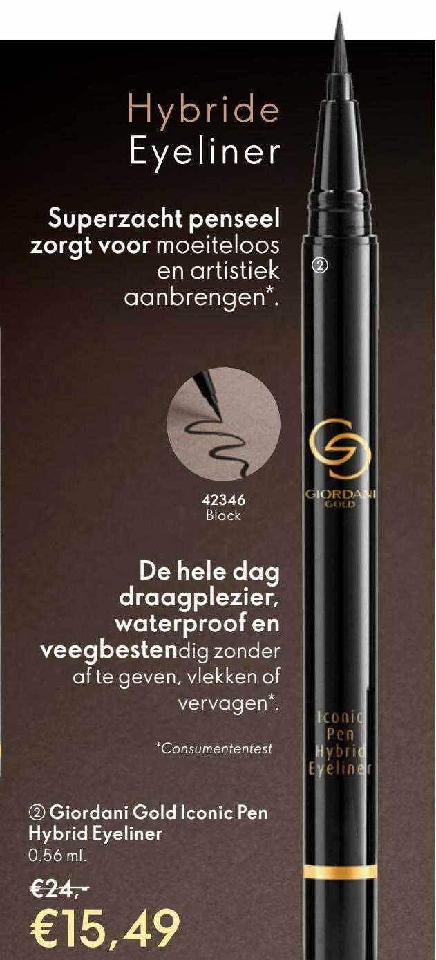 Giordani gold iconic pen hybrid eyeliner aanbieding bij Oriflame