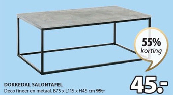 Jysk Dokkedal salontafel aanbieding