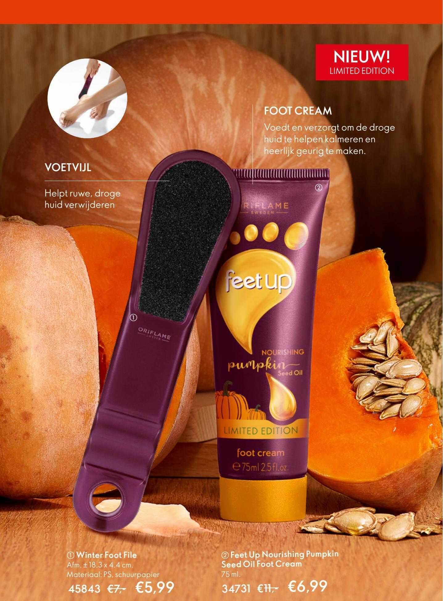 Winter foot file of feet up nourishing pumpking seed oil foot cream