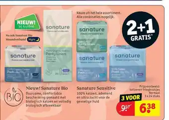 Kruidvat Sanature katoenen inlegkruisjes normaal 2+1 gratis aanbieding