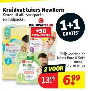 Kruidvat Kruidvat luiers newborn 1+1 gratis aanbieding