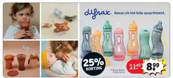 Kruidvat Difrax s-fles 25% korting aanbieding