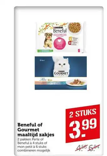 CoopCompact Purina beneful of gourmet maaltijd zakjes aanbieding