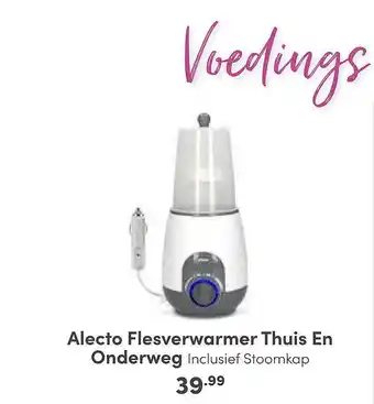 Baby & Tiener Alecto flesverwarmer thuis en onderweg inclusief stoomkap aanbieding