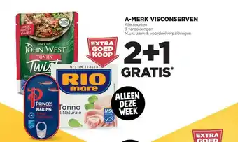 Jumbo A-merk visconserven 2+1 gratis aanbieding