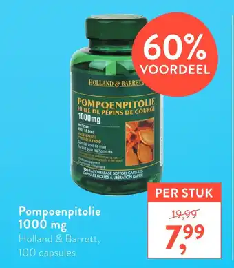 Holland & Barrett Pompoenpitolie 100mg aanbieding