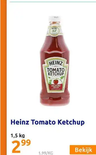 Action Heinz tomato ketchup 1,5 Kg aanbieding