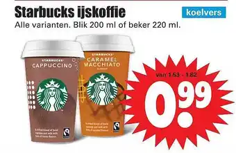 Dirk Starbucks Ijskoffie 200ml of beker 220ml aanbieding