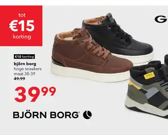 Scapino Bjorn borg hoge sneakers maat 30-39 aanbieding