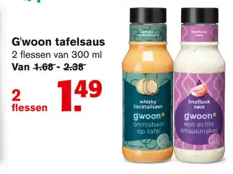 Hoogvliet G'woon Tafelsaus 2*300ml aanbieding