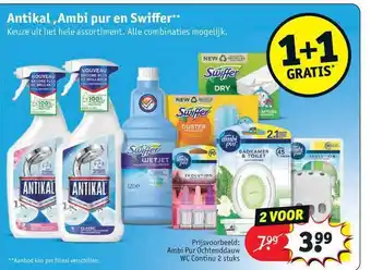 Kruidvat Antikal, ambi pur en swiffer 1+1 gratis aanbieding