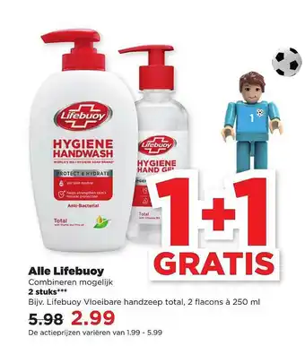 PLUS Alle lifebuoy 1+1 Gratis aanbieding