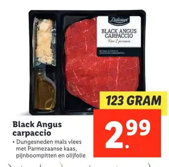 Lidl Black Angus carpaccio 123g aanbieding