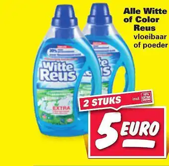 Nettorama Alle witte of color reus vloeibaar of poeder aanbieding