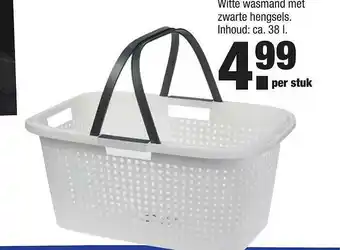 ALDI Witte wasmand met zwarte hengsels aanbieding