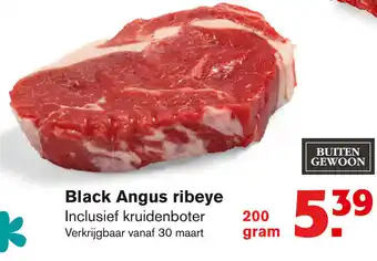 Hoogvliet Buiten Gewoon Black Angus ribeye 200g aanbieding