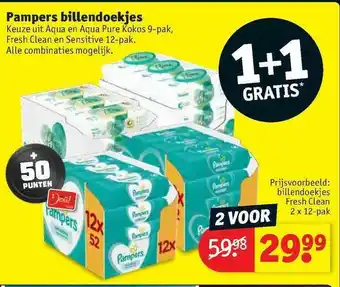 Kruidvat Pampers billendoekjes 1+1 Gratis aanbieding