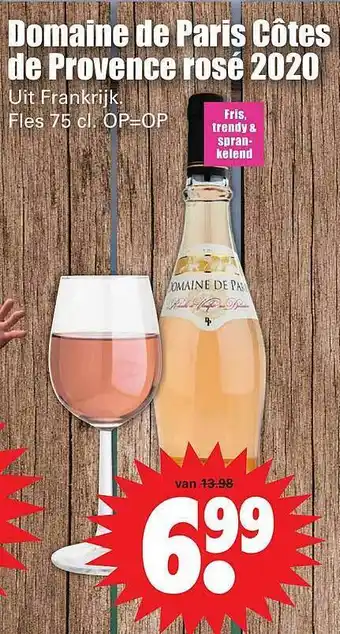 Dirk Domaine de paris côtes de provence rosé 2020 aanbieding