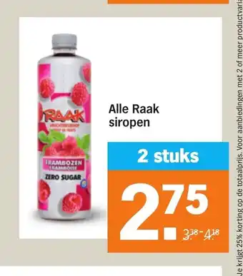 Albert Heijn Alle raak siropen 2 stuks aanbieding