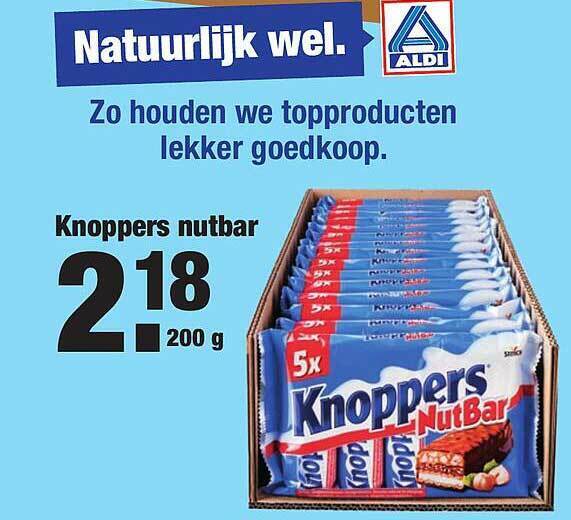 Knoppers nutbar 200 g aanbieding bij ALDI