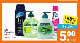 Albert Heijn Alle palmolive en fa 3 stuks aanbieding