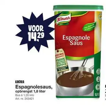 Bidfood Knorr espagnolesaus, opbrengst 1,8 liter aanbieding