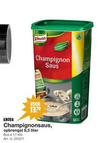 Bidfood Knorr champignonsaus, opbrengset 8,5 liter aanbieding