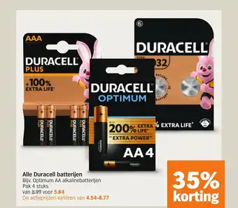 Albert Heijn Alle duracell batterijen aanbieding