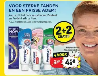 Kruidvat Keuze uit het hele assortiment prodent en prodent white now 2+2 Gratis aanbieding