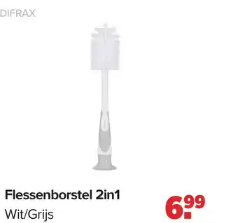 Baby-Dump Flessenborstel 2in1 wit/grijs aanbieding