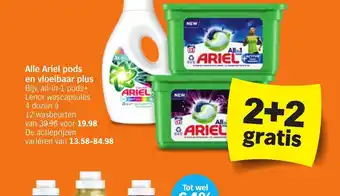 Albert Heijn Alle ariel pods en vloeibaar plus aanbieding