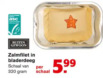 Hoogvliet Buiten Gewoon Zalmfilet in bladerdeeg 320g aanbieding