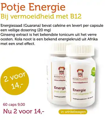 De Rode Pilaren Potje Energie aanbieding