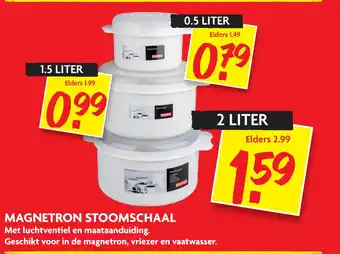 Dekamarkt Magnetron Stoomschaal 1,5 liter aanbieding