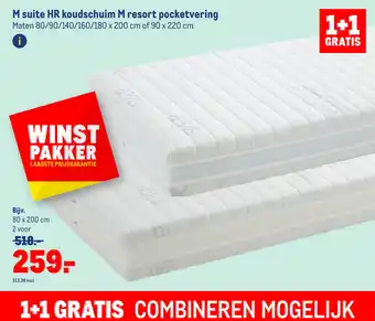 Makro M suite HR koudschuim M resort pocketvering 80 x 200 cm aanbieding