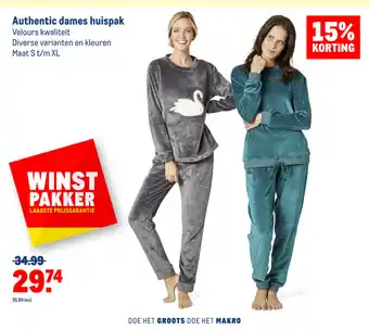 Makro Authentic dames huispak maat S t/m XL aanbieding